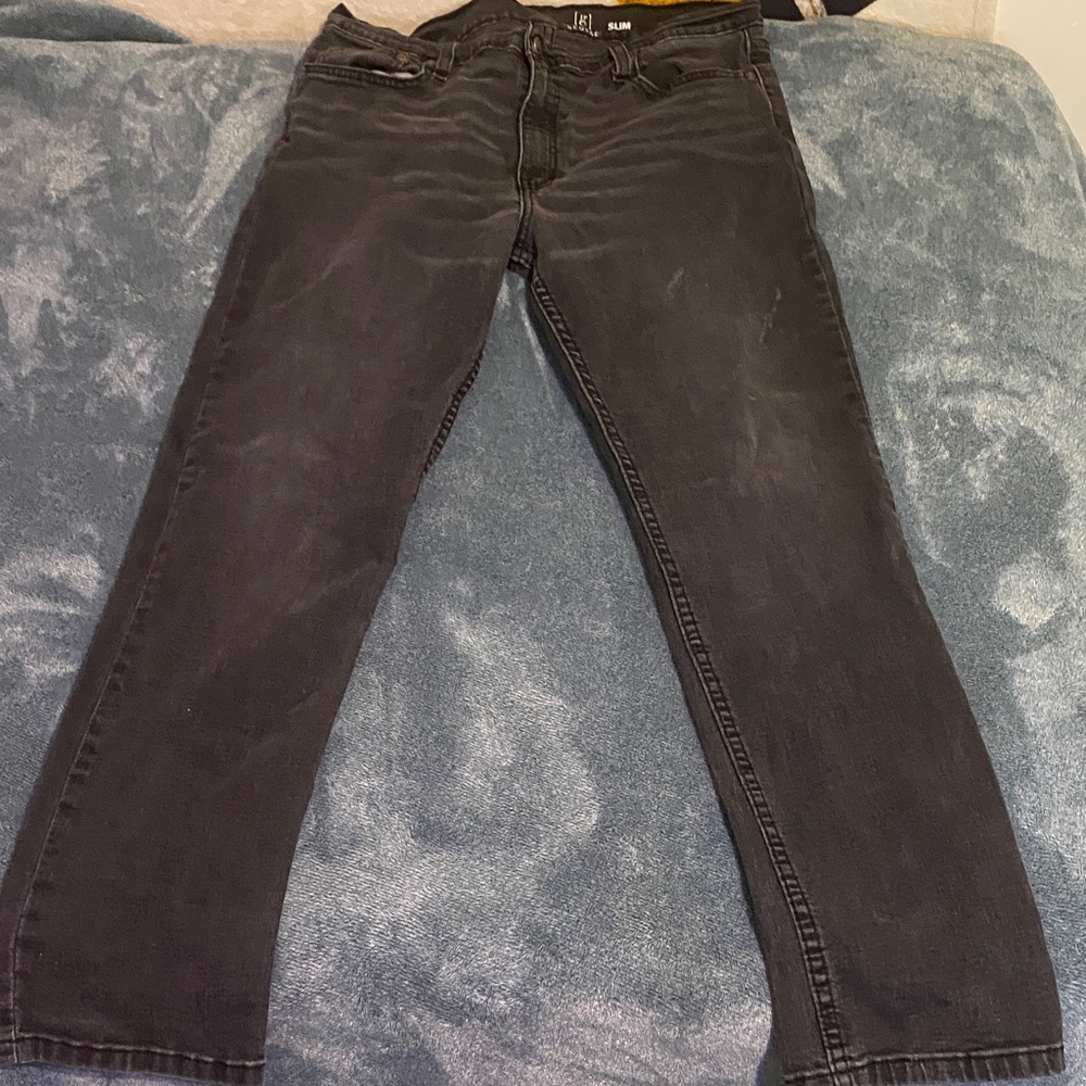 George Men's Dark Gray Straight Jeans